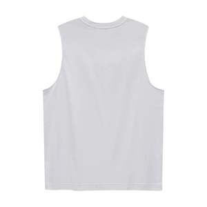 Camiseta sin mangas blanca de ajuste relajado para hombre, camiseta muscular de algodón con logotipo en negrita, perfecta para capas deportivas de gimnasio y moda de calle - Product Image 6