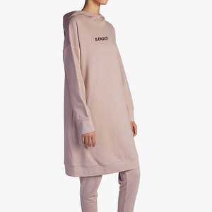 Sudadera islámica con cordón y bolsillo de canguro para mujer, sudaderas con capucha y hombros caídos con logotipo personalizado de alta calidad a precios asequibles para mujer - Product Image 4