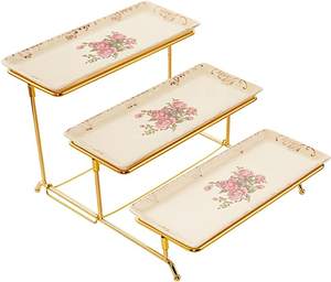 Conjunto de dos soportes de Metal para pastel, soporte de Metal redondeado para servir pasteles, acabado antiguo, gran oferta - Product Image 5