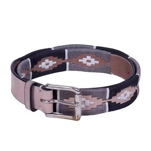 Ceintures en cuir pur étiquetées équestres de haute qualité ceintures en cuir de conception unie pour les cavaliers féminins boucle en or - Product Image 2