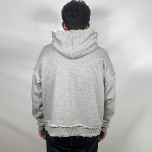 Sweats à capuche surdimensionnés pour hommes de haute qualité 500gsm Heavyweight French Terry Hoodies Drop Shoulder No String basics Hoodies - Product Image 2