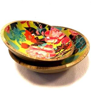 Ensaladera de Acacia hecha a mano de madera Serenity, cuenco de madera personalizado impreso con esmalte para una alimentación saludable, presentación de alimentos y exportación - Product Image 3