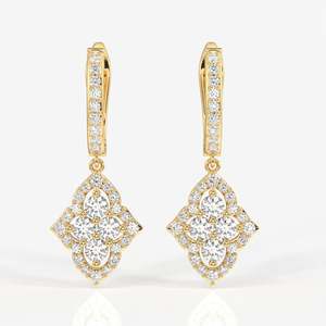 ต่างหูทอง18K แบบห้อยประดับเพชร - Product Image 1