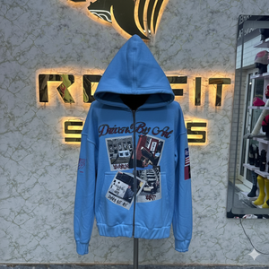 Sweat à capuche avec fermeture éclair de qualité pure, fabriqué en usine, à bas prix, pour hommes - Product Image 1