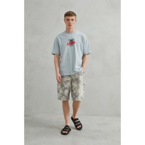T-shirt Unisex in cotone oversize con Design AUDIO Top da uomo in colore grigio - Product Image 2