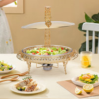 Plat à chafing en acier inoxydable plaqué or, nouveau design personnalisable, chauffe-plats de buffet traiteur, haute qualité, écologique, 3-4L