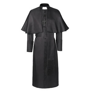 Haute qualité couleur unie coton respirant unisexe longue robe haut tendance prêtre vêtements église vêtements traditionnel musulman - Product Image 4