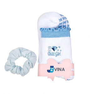 Chaussettes de Pilates de Yoga en Coton Blanc et Bleu Mignon Personnalisé Fabricant de Chaussettes de Pilates Vente en Gros de Chaussettes pour Femmes Filles de Haute Qualité - Product Image 1