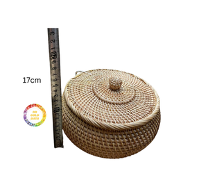 Cesta Redonda De Ratán Para Pan Y Fruta Ideal Para Picnics Cesta De Calidad Hecha En Vietnam - Product Image 1