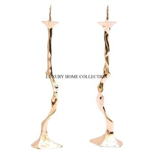 Pure Brass and Crystal Gold Plated Indoor <b>Candle</b> Holders Set of 3 Different Sizes Home Wedding and Resorts Luxury <b>Candle</b> Holder - Product Image 2