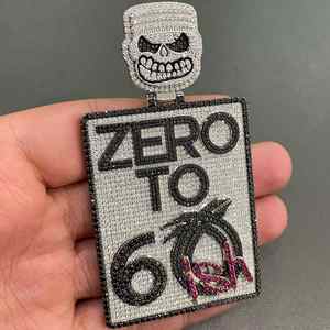 Customized Iced Silver Men's Vintage Style VVS Moissanite Diamond Name Letter Pendant Personalized Moissanite Diamond Pendant - Product Image 1