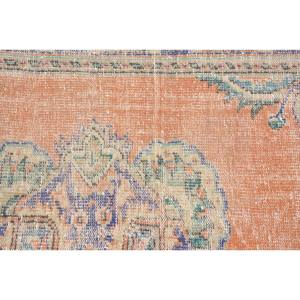 Tapis en laine turque vintage 26x87ft Orange Beige tissage plat Patchwork motif salon tapis support en Latex pour décorations de voiture - Product Image 5