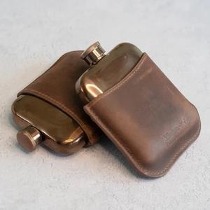 Petaca de Whisky de Cuero y Metal con Logotipo Personalizado, Ecológica, Apta para Lavavajillas, Duradera, Regalo para Camping, Diseño Personalizado, Precio al por Mayor - Product Image 5