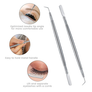 Outil de rehaussement des cils en argent, séparateur de cils en acier inoxydable, outil de rehaussement des cils, peigne argenté avec point personnalisé par Bahasa Pro - Product Image 1
