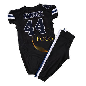 Maillot personnalisé de haute qualité entièrement sublimé imprimé pantalon noir pour hommes avec coussinets ensemble d'uniformes de football américain - Product Image 5