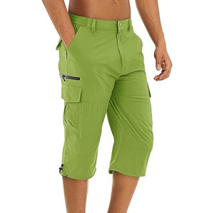 <b>Men's</b> Casual Summer Sports <b>Shorts</b> 100% Cotton Elastic Waist Loose Fit Solid <b>Knee</b> <b>Length</b> <b>for</b> Running & Baseball - Product Image 4