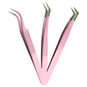 Ensemble de pinces à cils en acier inoxydable de haute qualité, pointes dentelées, couleurs et logos personnalisés, design durable, parfait - Product Image 1