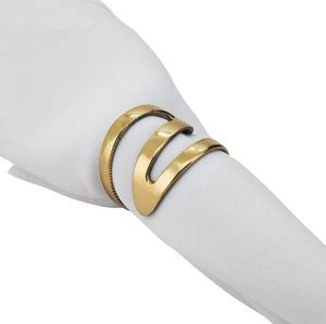 Anneaux de serviette en laiton doré de conception artisanale, vente en gros, décoration de cuisine, restaurant, maison, mariage, hôtel, vaisselle de bureau, quantité en vrac - Product Image 2