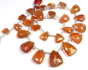 Perles de pierre de soleil orange à facettes fantaisie naturelles 8.5-17mm 12 brins de pierres précieuses en vrac arc-en-ciel africain étincelle fabrication de bijoux haute - Product Image 1