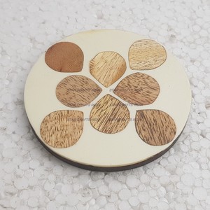 Nuevo estilo, el mejor posavasos de té de resina más popular, Juego de 4 piezas de madera Natural y resina, el mejor posavasos para el restaurante del hotel en casa - Product Image 3