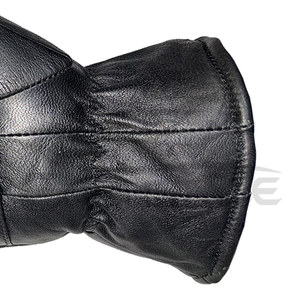 Gants en cuir pour hommes, mode de luxe, noir, doigts entiers, doublure douce, fournisseur OEM personnalisé, grande taille, gants d'hiver - Product Image 5