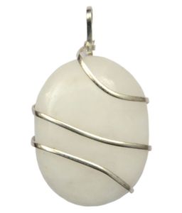 Fil de cuivre enveloppé cristaux ovales pierre d'agate naturelle bijoux de guérison arc-en-ciel pierre de lune cristaux pendentif collier - Product Image 5