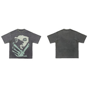 Camiseta gráfica de lavado ácido de Estilo Vintage para hombre Camiseta en blanco de algodón 100% de peso pesado de gran tamaño de Pakistán - Product Image 4