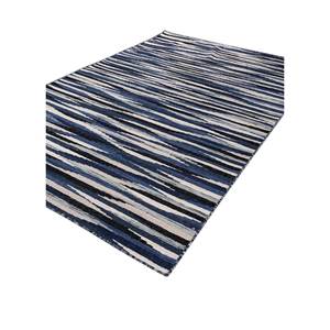 Alfombra de Lana Tejida Plana Gris y Negra Indusbar ADWL-13142, Diseño Rectangular a Rayas para Decoración de Sala de Estar y Pasillo Juvenil - Product Image 2
