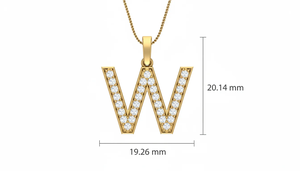 Elegante Collar con Colgante de Letra W en Oro Blanco de 18K con Diamantes Naturales Reales, Joyería Personalizada de Lujo para Mujer, Regalo - Product Image 2