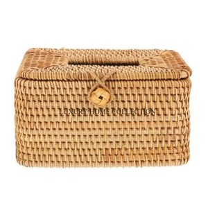 Fabricante de cajas de almacenamiento de tarjetas de yute de ratán, caja de almacenamiento de tarjetas de visita decorativa de mesa de oficina de gran tamaño de calidad premium - Product Image 1