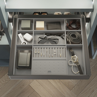 Kit de cadre d'organisation de tiroir réglable Emuca Quartz avec fermeture amortie et guides à extension complète pour armoires, modèle Espagne 7132352