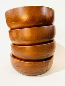 Bol rond en bois fait à la main classique Grand bol de service en bois d'acacia pour les fruits Caractéristique Cuisine polie Utilisation de mariage - Product Image 5