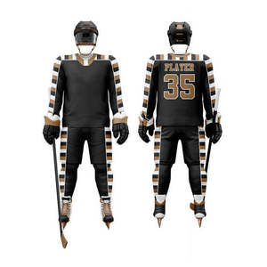 Ensemble d'uniformes de hockey sur glace respirants et personnalisables pour hommes, en tissu 100 % polyester, couleurs et designs personnalisés pour adultes - Product Image 6