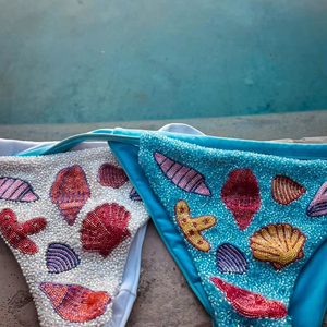 ชุดบิกินี่ผู้หญิงแบบ 2 ชิ้น ปักลายด้วยมือ คอวีลึก ผ้าชานดี ระบายอากาศได้ดี เป็นมิตรกับสิ่งแวดล้อม ผลิตจากผ้าสแปนเด็กซ์/โพลีเอสเตอร์ - Product Image 5