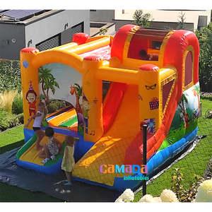 Castle Circus Themed Jumping Castle Bouncing Bouncer Chateaux Gonflables Casa de rebote de payaso inflable comercial con tobogán - Product Image 5