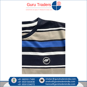 Camiseta de rayas horizontales para hombre de material de polialgodón altamente cómoda con tamaño personalizado de S a 5XL a precio asequible - Product Image 3