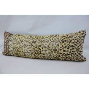 Vintage Floral Kantha Wool <b>Pillow</b> 16x48 Inch Beige Patterned Cushion Woven Technics - Product Image 4