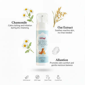 Shampooing Sec Apaisant pour Animaux de Compagnie OEM PL Italy RedMoringa 150 mL pour le Soin des Chiots - Product Image 3