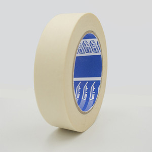 Ruban adhésif sensible à la pression en caoutchouc simple face de 38 mm X 50 Mt, revêtement de papier de masquage, résistant à la peinture jusqu'à 80 degrés - Product Image 1