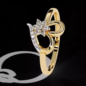 Anillo de compromiso de oro amarillo rosa de 14 quilates romántico de lujo, Diamante de moissanita Original en forma de corazón para mujer, regalo del Día de San Valentín - Product Image 5