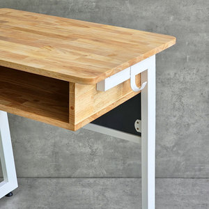 Meubles scolaires, bureau d'enseignant en métal en forme de C avec plateau en bois de caoutchouc de 70x50 cm et tiroirs (PSD038) - Product Image 3