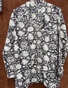 Ensemble de pyjama élégant en coton ultra doux pour femmes manteau de nuit d'été léger à imprimé floral - Product Image 4