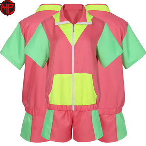 Femmes décontracté 2 pièces fermeture éclair coupe-vent ensemble short respirant séchage rapide vêtements d'entraînement grande taille imprimé Logo Style pour le printemps - Product Image 6