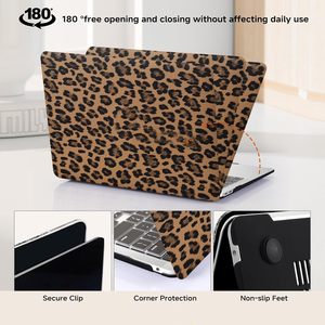 Funda Protectora Rígida de Piel Sintética con Estampado de Leopardo de Lujo <span class=keywords><strong>para</strong></span> Laptop <span class=keywords><strong>MacBook</strong></span> Air 13/15 M2 M3 y <span class=keywords><strong>MacBook</strong></span> Pro 14/16 2024 - Product Image 6