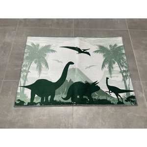 Tapis personnalisé dinosaure : Tapis antidérapant Dino, Décoration de chambre d'enfant, Tapis fin non tissé - Product Image 1