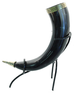 Corne à boire Viking décorative antique de style animal en verre poli et sculpté par l'artisanat de luxe - Product Image 4