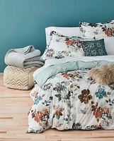 Ensemble de couvre-lit tissé doux imprimé 100% coton avec taie d'oreiller housse de couette Super King Queen Size Durable OEM