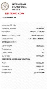 B2B อัญมณีสำหรับ GIA ได้รับการรับรอง1.05 CT เพชรสีขาวหลวมสี J ธรรมชาติไหล FL บริสุทธิ์บริสุทธิ์ CA-7ขัดตัดอดีตสำหรับเครื่องประดับ - Product Image 4