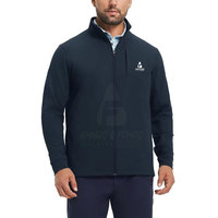 Veste de golf d'hiver pour homme, col montant, logo sur le devant, tissu extensible, respirant, écologique, flexibilité, confort, performance