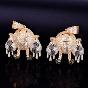 Diseño atractivo de alta calidad Iced Mens Dollar Bag Personaje de dibujos animados Hip Hop Lab Grown Diamond Pendant 10kt Rose Gold Gift - Product Image 5